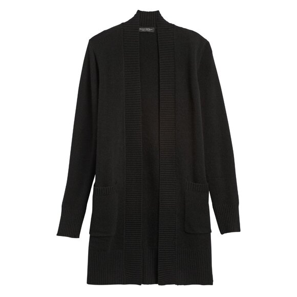 NWT Banana Republic Cashmere Long Cardigan Sweater in Black XS - Picture 1 of 7